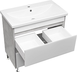 Stella Polare Тумба с раковиной Браво 80 слэйт / лакобель белое – фотография-4